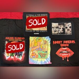 Lot of 3 Horror Tee Shirts Sizes Unisex L & XL